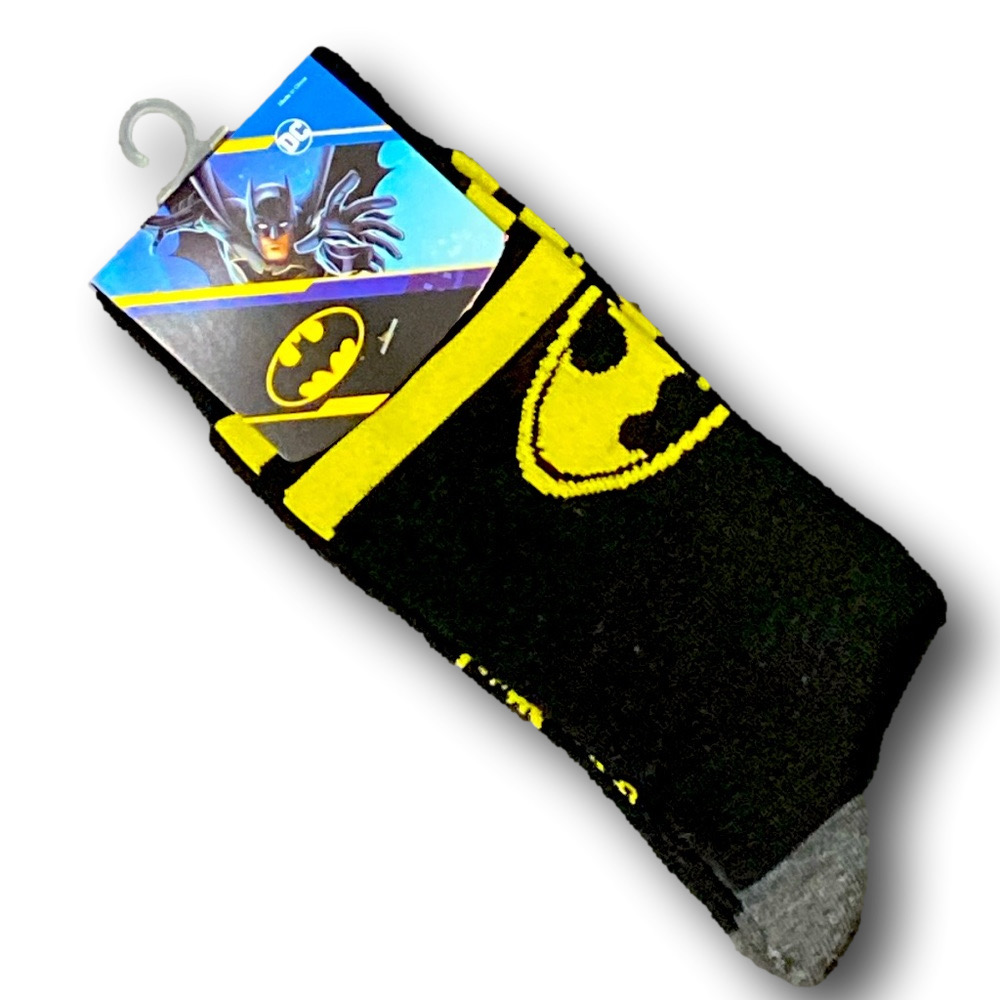 3/$20 DC Comics Batman Logo Retro Funny Novelty Crew Socks - NWT - Picture 3 of 3